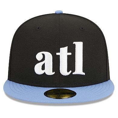 Men's New Era  Black/Light Blue Atlanta Hawks 2023/24 City Edition 59FIFTY Fitted Hat