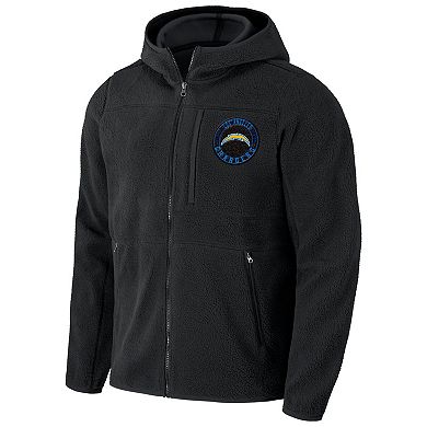 Men's NFL x Darius Rucker Collection by Fanatics  Black Los Angeles Chargers Sherpa Full-Zip Hoodie
