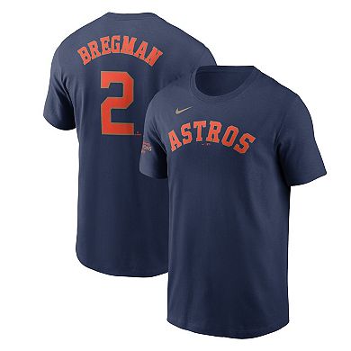 Men's Nike Alex Bregman Navy Houston Astros 2023 Gold Collection Name & Number T-Shirt