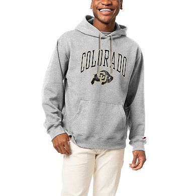 Men's League Collegiate Wear  Heather Gray Colorado Buffaloes Tall Arch Essential Pullover Hoodie