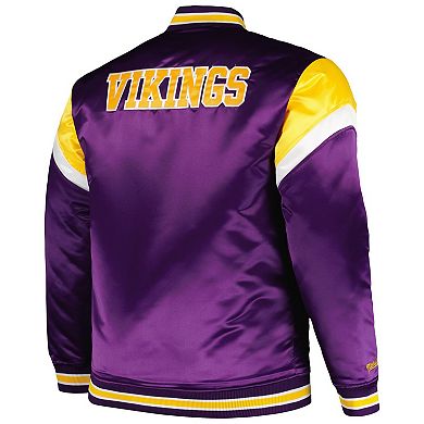 Men's Mitchell & Ness  Purple Minnesota Vikings Big & Tall Satin Full-Snap Jacket