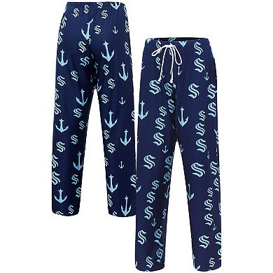 Women's Concepts Sport Deep Sea Blue Seattle Kraken Gauge Allover Print Knit Sleep Pants