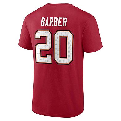 Men's Fanatics Branded Ronde Barber Red Tampa Bay Buccaneers Retired Player Icon Name & Number T-Shirt