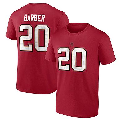 Men's Fanatics Branded Ronde Barber Red Tampa Bay Buccaneers Retired Player Icon Name & Number T-Shirt