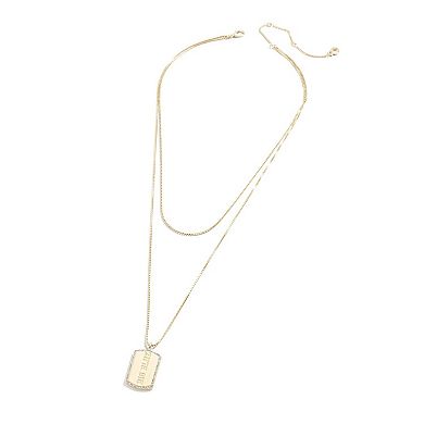 WEAR by Erin Andrews x Baublebar New York Giants Gold Dog Tag Necklace