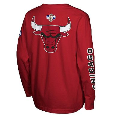 Youth Mitchell & Ness Red Chicago Bulls Heavyweight Long Sleeve T-Shirt