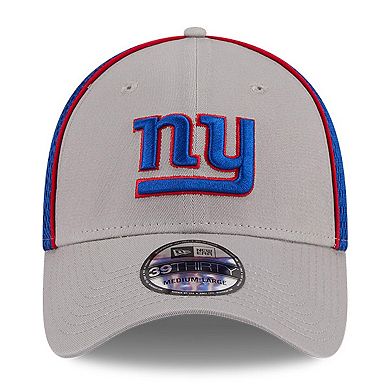 Men's New Era Gray New York Giants  Pipe 39THIRTY Flex Hat