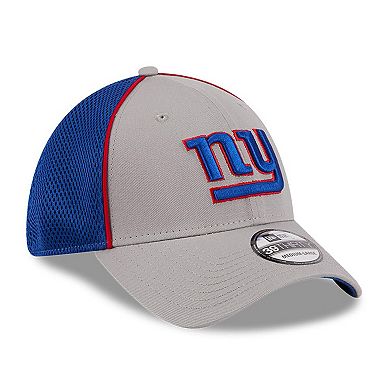 Men's New Era Gray New York Giants  Pipe 39THIRTY Flex Hat