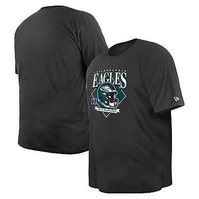 Men's New Era  Black Philadelphia Eagles Big & Tall Helmet T-Shirt