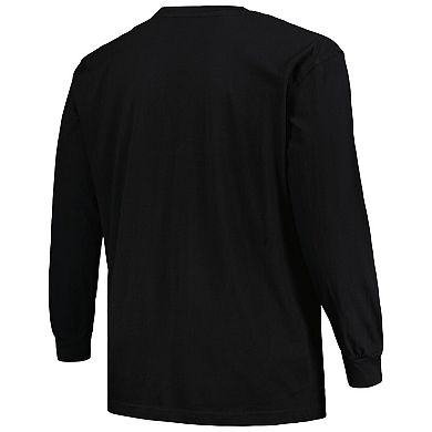 Men's Profile Black Nebraska Huskers Big & Tall Pop Long Sleeve T-Shirt