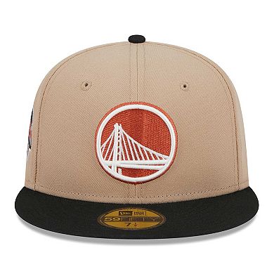 Men's New Era Tan/Black Burnt Orange Logo 2-Tone 59FIFTY Fitted Hat