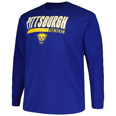 Men's Profile Royal Pitt Panthers Big & Tall Two-Hit Long Sleeve T-Shirt