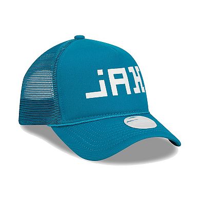 Women's New Era Teal Jacksonville Jaguars McGee Trucker 9FORTY Adjustable Hat