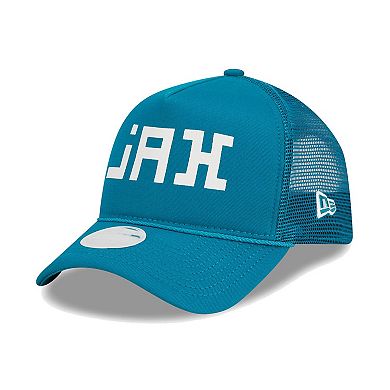 Women's New Era Teal Jacksonville Jaguars McGee Trucker 9FORTY Adjustable Hat