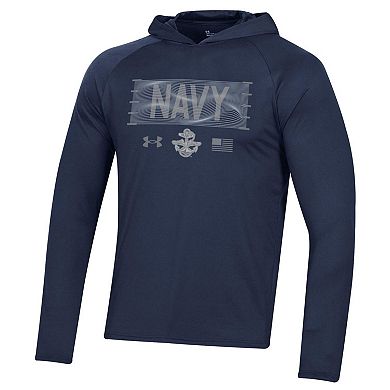 Men's Under Armour Navy Navy Midshipmen Silent Service Long Sleeve Hoodie T-Shirt