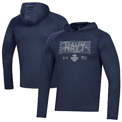 Men's Under Armour Navy Navy Midshipmen Silent Service Long Sleeve Hoodie T-Shirt