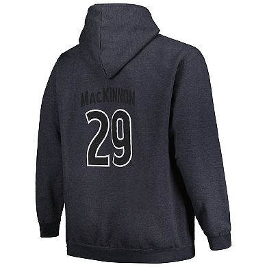 Men's Profile Nathan MacKinnon Charcoal Colorado Avalanche Big & Tall Name & Number Pullover Hoodie