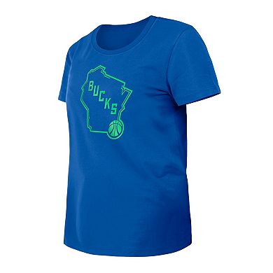 Women's New Era Blue Milwaukee Bucks 2023/24 City Edition T-Shirt