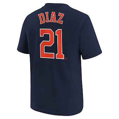 Youth Nike Yainer Diaz Navy Houston Astros Name & Number T-Shirt