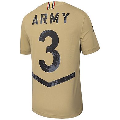Men's Nike #3 Tan Army Black Knights 2023 Rivalry Collection Untouchable Football Replica Jersey