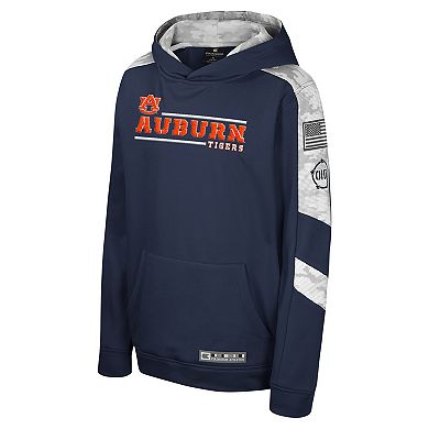 Youth Colosseum Navy Auburn Tigers OHT Military Appreciation Cyclone Digital Camo Pullover Hoodie