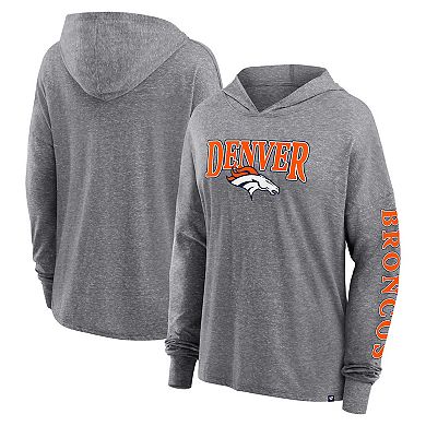 Women's Fanatics Branded Heather Gray Denver Broncos Classic Outline Pullover Hoodie