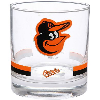 Baltimore Orioles Banded Rocks Glass