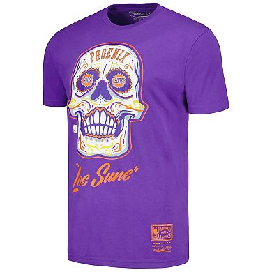 Men's Mitchell & Ness Purple Phoenix Suns Hardwood Classics Sugar Skull Hometown T-Shirt
