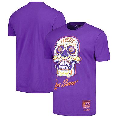 Men's Mitchell & Ness Purple Phoenix Suns Hardwood Classics Sugar Skull Hometown T-Shirt