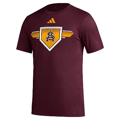 Men's adidas Maroon Arizona State Sun Devils 2023/24 AEROREADY Homeland Plate Pregame T-Shirt
