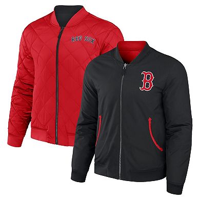 Men's Darius Rucker Collection by Fanatics Black/Red Boston Red Sox Reversible Full-Zip Bomber Jacket