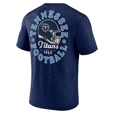 Men's Fanatics Branded Heather Navy Tennessee Titans Oval Bubble Tri-Blend T-Shirt