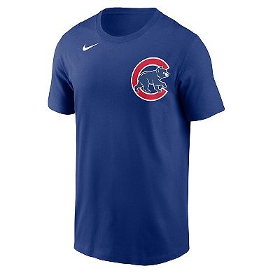 Men's Nike Patrick Wisdom Royal Chicago Cubs Player Name & Number T-Shirt