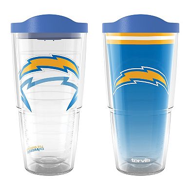 Tervis  Los Angeles Chargers 24oz NFL 2 PACK Genuine & Forever Fan