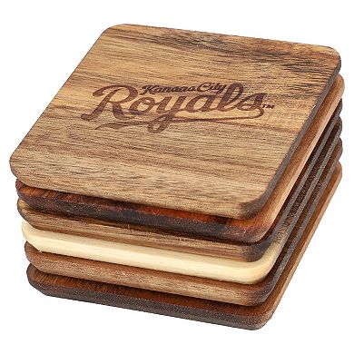 The Memory Company Kansas City Royals 6-Pack Acacia Wood Coaster Set