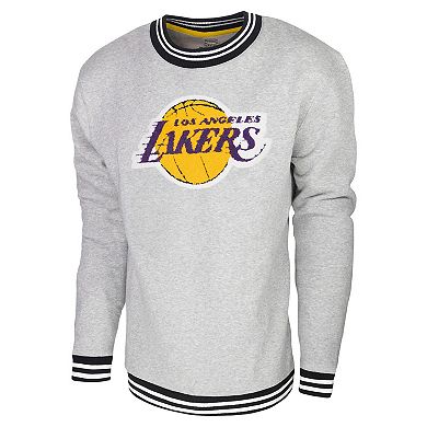 Men's Stadium Essentials Heather Gray Los Angeles Lakers Club Level Pullover Sweatshirt