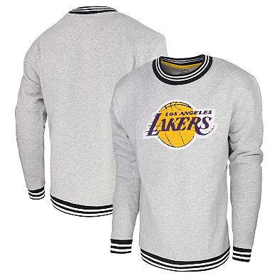 Men's Stadium Essentials Heather Gray Los Angeles Lakers Club Level Pullover Sweatshirt