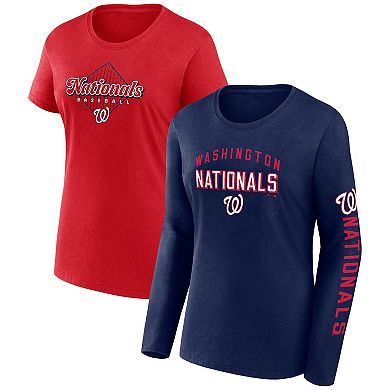 Women's Fanatics Branded Navy/Red Washington Nationals T-Shirt Combo Pack