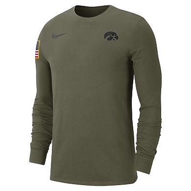 Men's Nike  Olive Iowa Hawkeyes Military Pack Long Sleeve T-Shirt