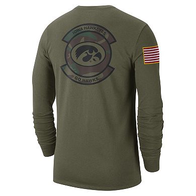 Men's Nike  Olive Iowa Hawkeyes Military Pack Long Sleeve T-Shirt