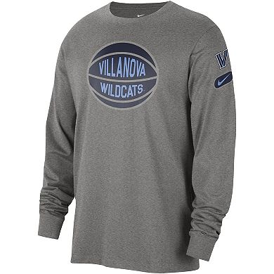 Men's Nike Heather Gray Villanova Wildcats Fast Break Long Sleeve T-Shirt