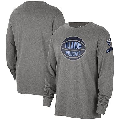 Men's Nike Heather Gray Villanova Wildcats Fast Break Long Sleeve T-Shirt