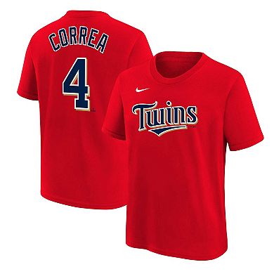 Youth Nike Carlos Correa Red Minnesota Twins Player Name & Number T-Shirt