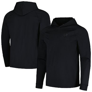Men's Levelwear Black Milwaukee Bucks Performance Long Sleeve Hoodie T-Shirt
