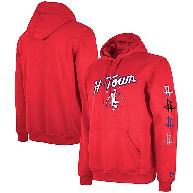 Men's New Era Red Houston Rockets 2023/24 City Edition Big & Tall Pullover Hoodie