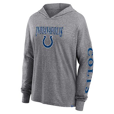 Women's Fanatics Branded Heather Gray Indianapolis Colts Classic Outline Pullover Hoodie