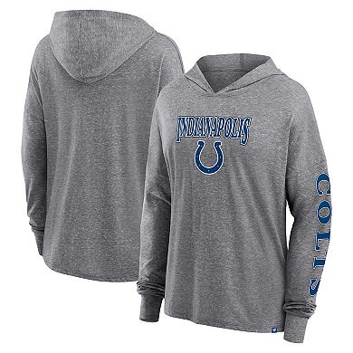 Women's Fanatics Branded Heather Gray Indianapolis Colts Classic Outline Pullover Hoodie