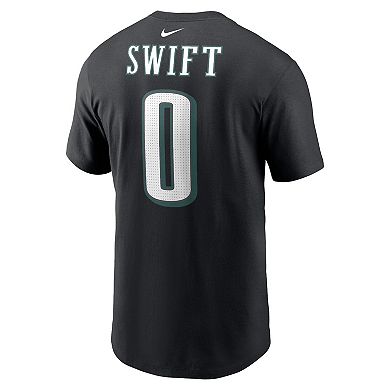 Men's Nike D'Andre Swift Black Philadelphia Eagles Player Name & Number T-Shirt