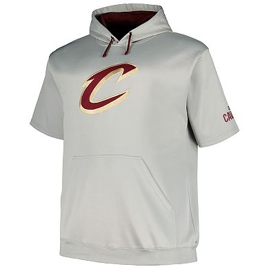 Men's Fanatics Branded Silver Cleveland Cavaliers Big & Tall Logo Pullover Hoodie