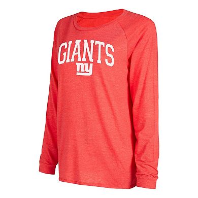 Women's Concepts Sport Royal/Red New York Giants Raglan Long Sleeve T-Shirt & Shorts Lounge Set